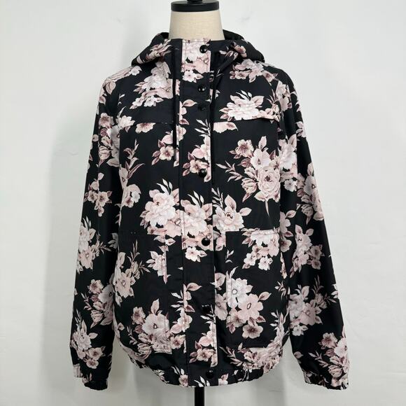 Volcom Floral Windbreaker Jacket Black Lightweight Ski Snowboard Outdoors Size S - Picture 1 of 15